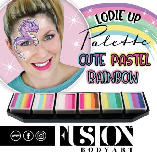 Fusion Body Art Lodie Up Cute Pastel Rainbow Palette (FUSION  Lodie Up Cute Pastel)